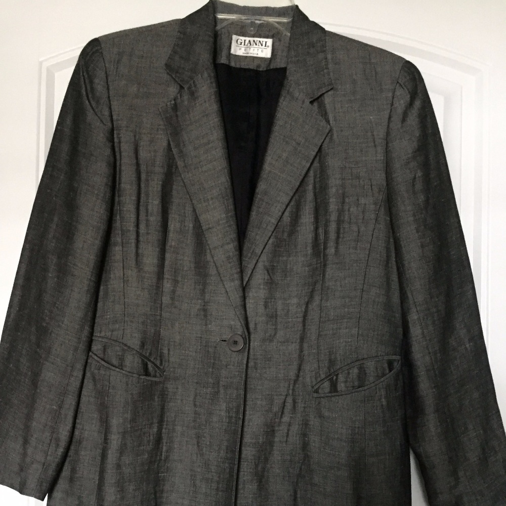 Gianni Petite Size Grey Blazer Jacket